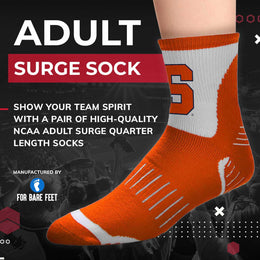 Syracuse Orange Adult NCAA Surge Quarter Length Crew Socks - Orange