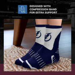 Tampa Bay Lightning NHL Adult Surge Team Mascot Mens and Womens Quarter Socks - Navy