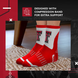 Texas Tech Red Raiders Adult NCAA Surge Quarter Length Crew Socks - Red