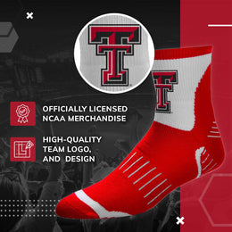Texas Tech Red Raiders Adult NCAA Surge Quarter Length Crew Socks - Red