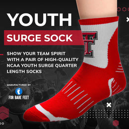 Texas Tech Red Raiders NCAA Youth Surge Team Mascot Quarter Socks - Red