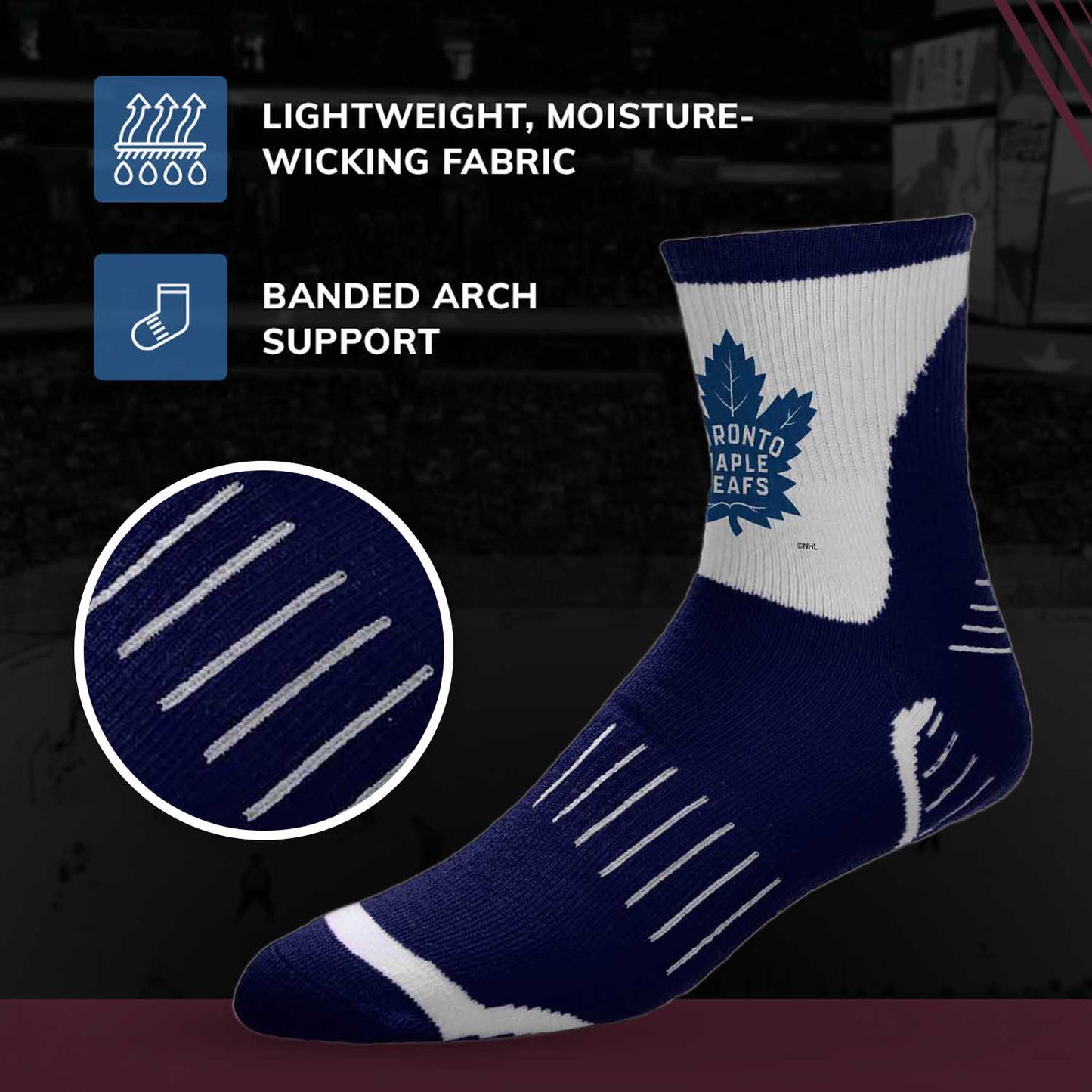 Toronto Maple Leafs NHL Adult Surge Team Mascot Mens and Womens Quarter Socks - Navy