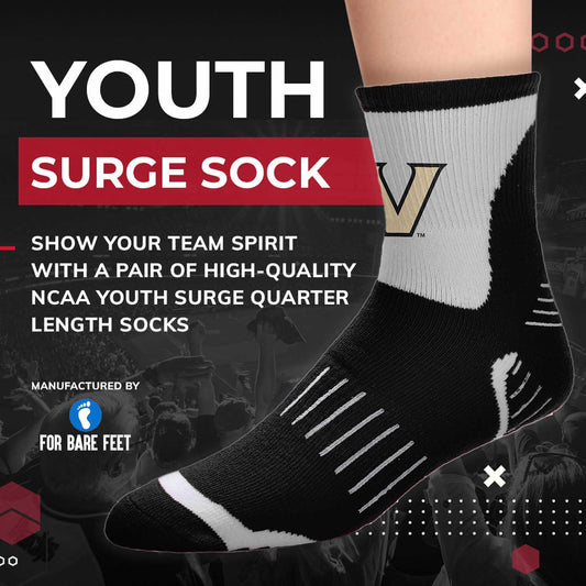 Vanderbilt Commodores NCAA Youth Surge Team Mascot Quarter Socks - Black