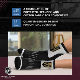 Las Vegas Golden Knights NHL Adult Surge Team Mascot Mens and Womens Quarter Socks - Black