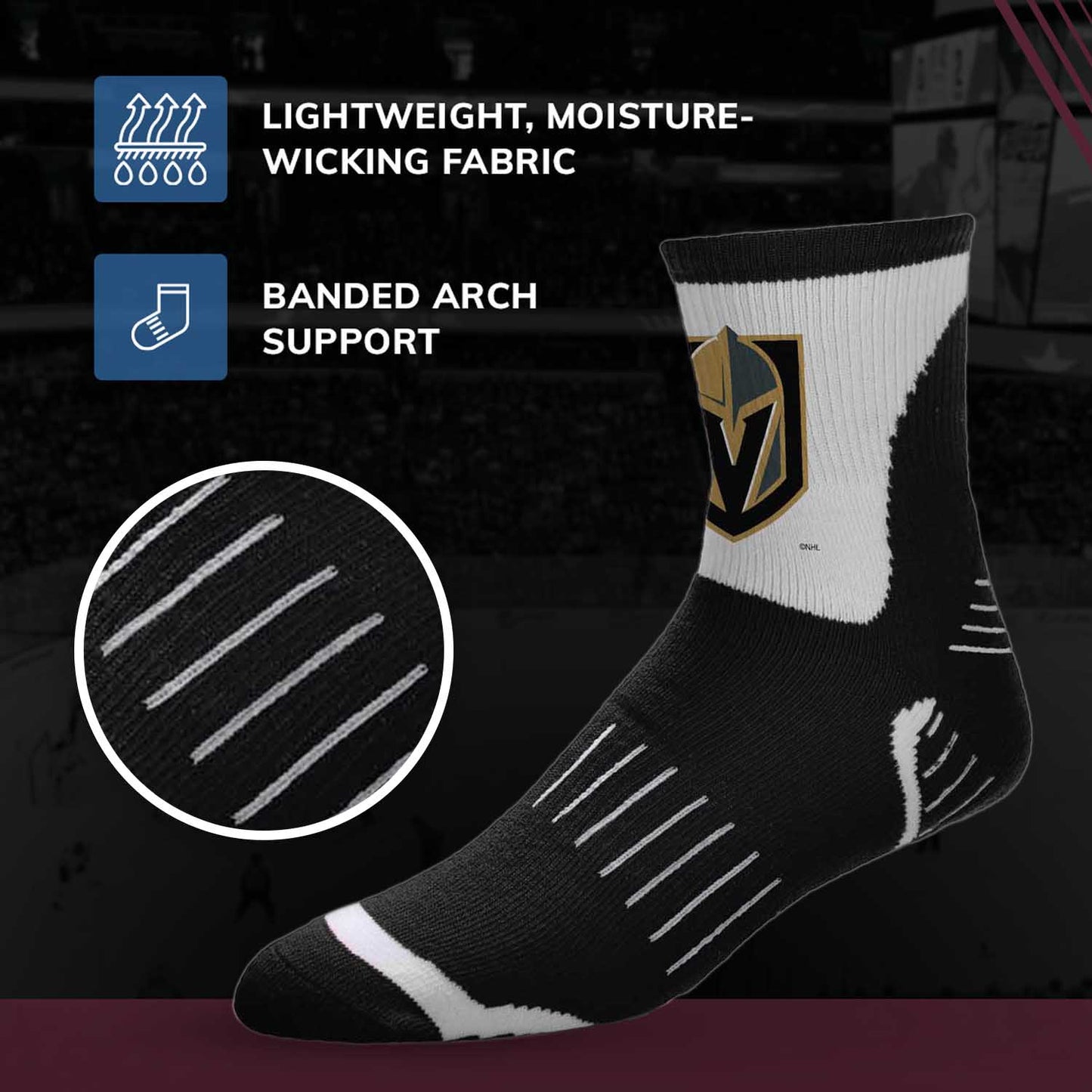 Las Vegas Golden Knights NHL Youth Surge Socks - Black
