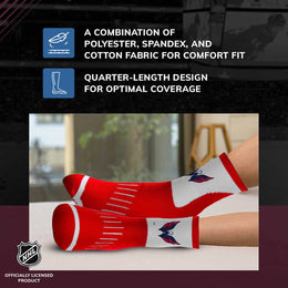 Washington Capitals NHL Adult Surge Team Mascot Mens and Womens Quarter Socks - Red