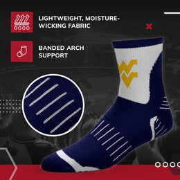 West Virginia Mountaineers NCAA Youth Surge Team Mascot Quarter Socks - Navy