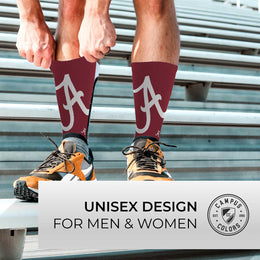 Alabama Crimson Tide NCAA Adult State and University Crew Socks - Crimson