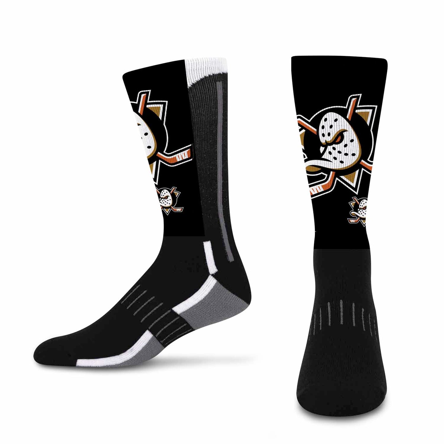 Anaheim Ducks Youth NHL Zoom Curve Team Crew Socks - Black