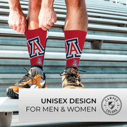 Arizona Wildcats NCAA Adult State and University Crew Socks - Cardinal