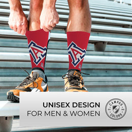 Arizona Wildcats NCAA Adult State and University Crew Socks - Red