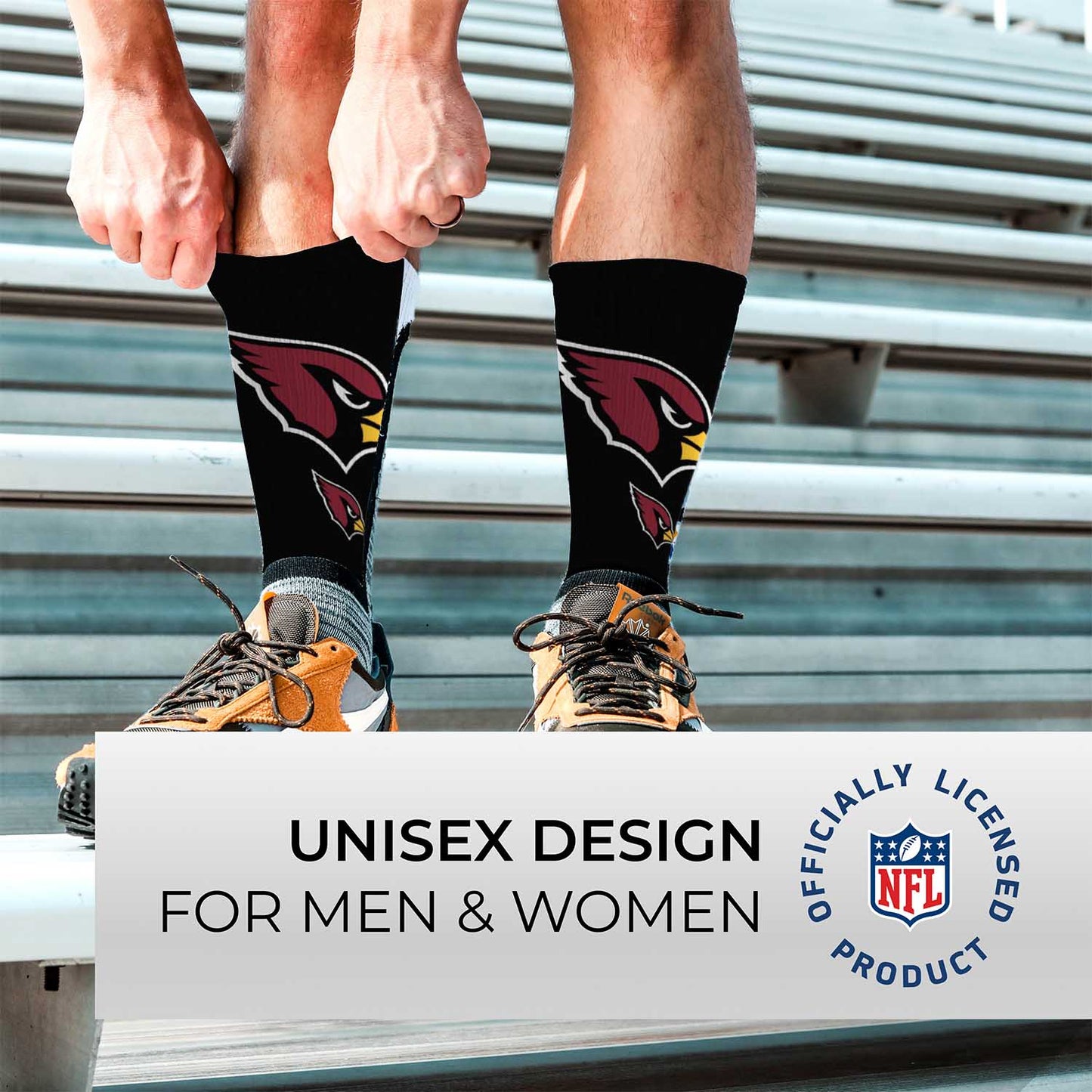 Arizona Cardinals NFL Youth V Curve Socks - Black