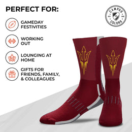 Arizona State Sun Devils NCAA Adult State and University Crew Socks - Garnet