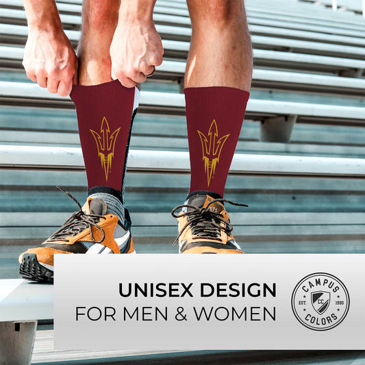 Arizona State Sun Devils NCAA Adult State and University Crew Socks - Garnet