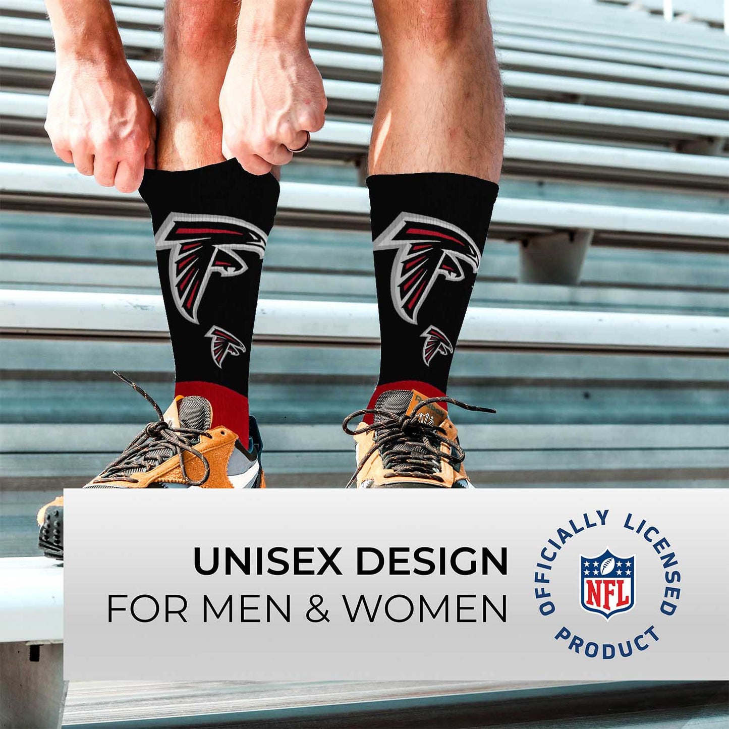 Atlanta Falcons NFL Adult Curve Socks - Red