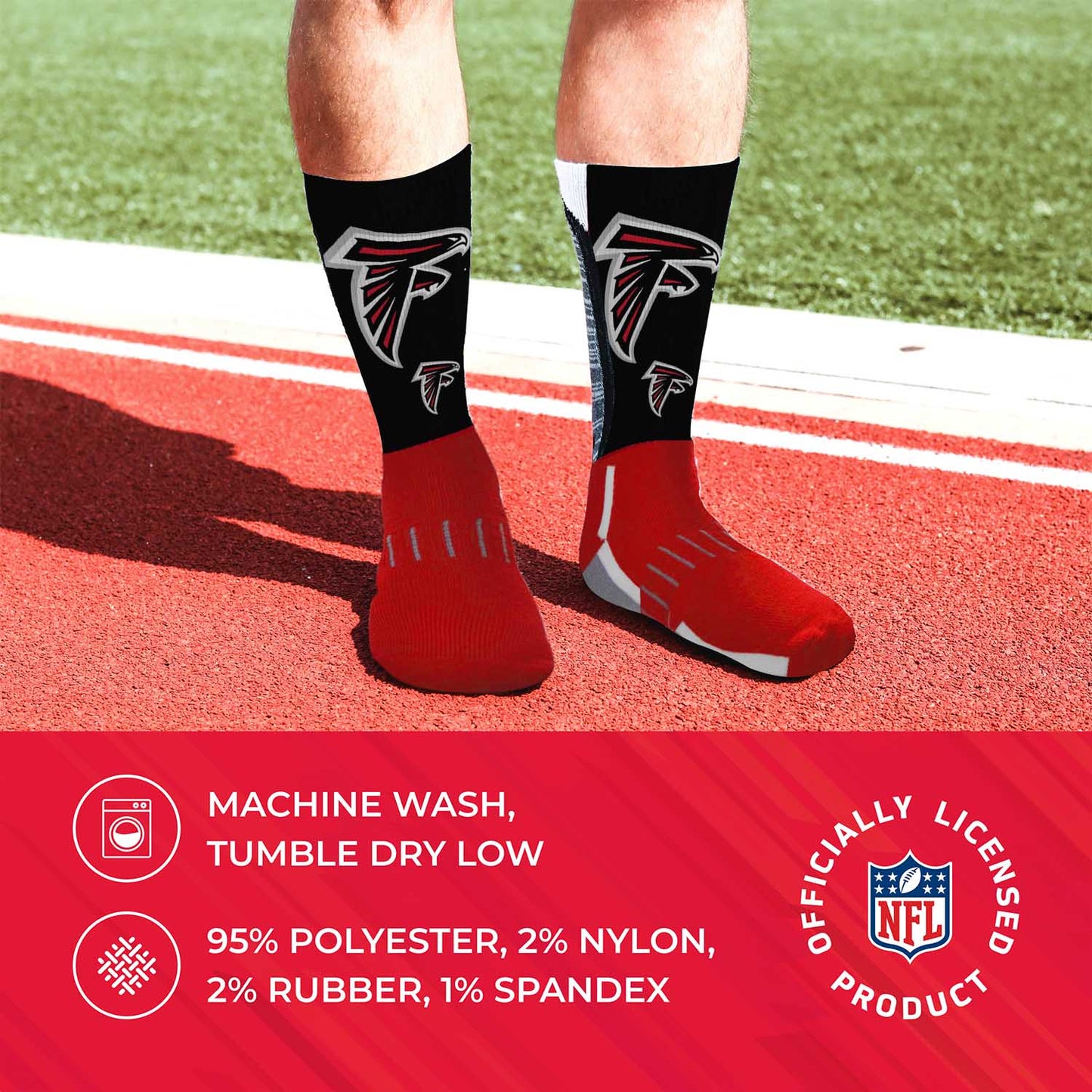 Atlanta Falcons NFL Adult Curve Socks - Red