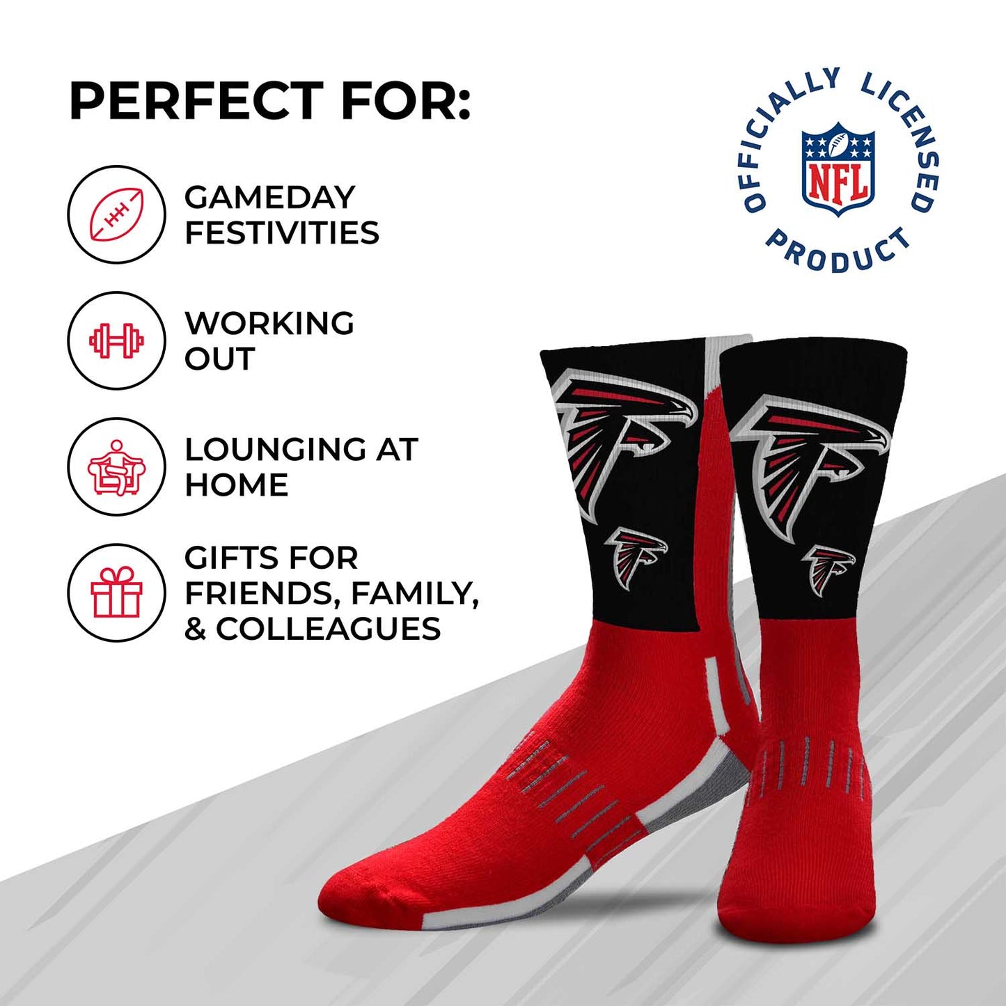 Atlanta Falcons NFL Youth V Curve Socks - Red