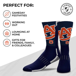 Auburn Tigers NCAA Adult State and University Crew Socks - Indigo/Navy