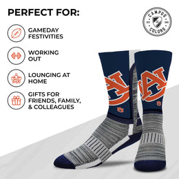 Auburn Tigers NCAA Adult State and University Crew Socks - Navy