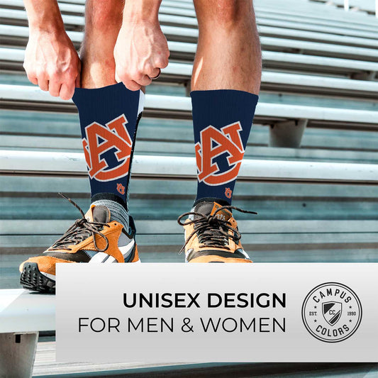 Auburn Tigers NCAA Adult State and University Crew Socks - Navy