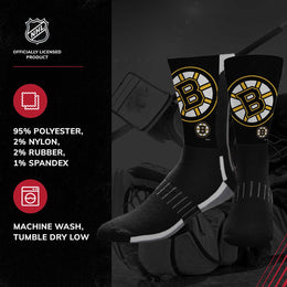 Boston  Bruins Youth NHL Zoom Curve Team Crew Socks - Black