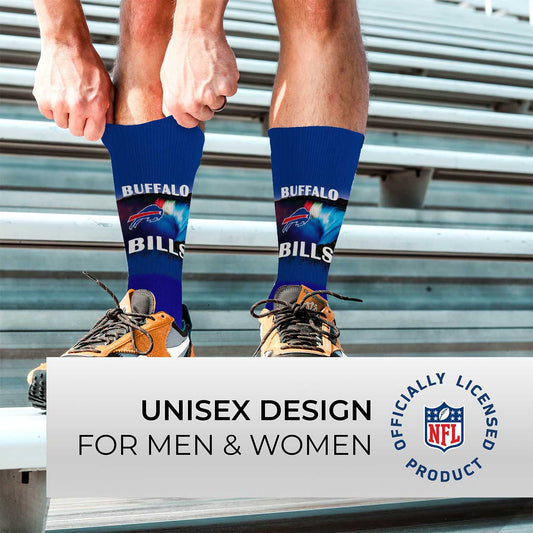 Buffalo Bills NFL Adult Zoom Location Crew Socks - Royal