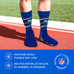 Buffalo Bills NFL Adult Zoom Location Crew Socks - Royal