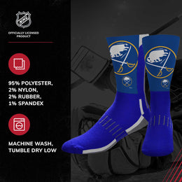 Buffalo Sabres Adult NHL Zoom Curve Team Crew Socks - Royal