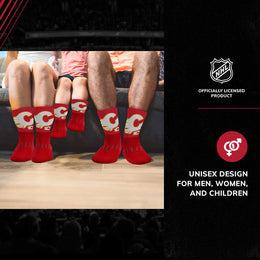 Calgary Flames Youth NHL Zoom Curve Team Crew Socks - Red