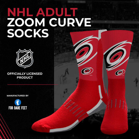 Carolina Hurricanes Adult NHL Zoom Curve Team Crew Socks - Red