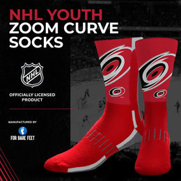 Carolina Hurricanes Youth NHL Zoom Curve Team Crew Socks - Red