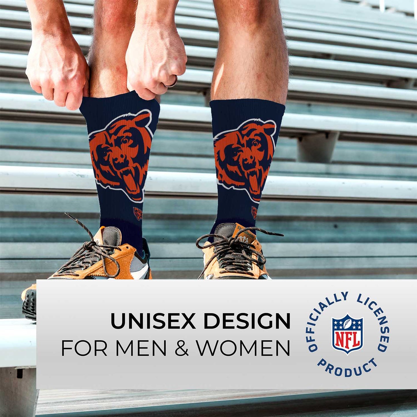 Chicago Bears NFL Youth V Curve Socks - Team Color