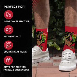 Chicago Blackhawks Adult NHL Zoom Curve Team Crew Socks - Red