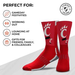 Cincinnati  Bearcats NCAA Adult State and University Crew Socks - Cardinal