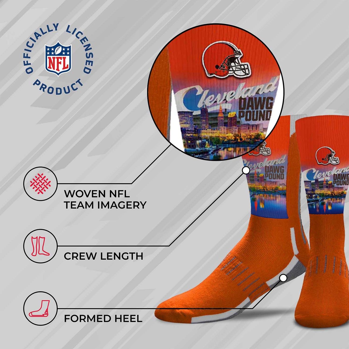 Cleveland Browns NFL Youth Zoom Location Crew Socks - Orange