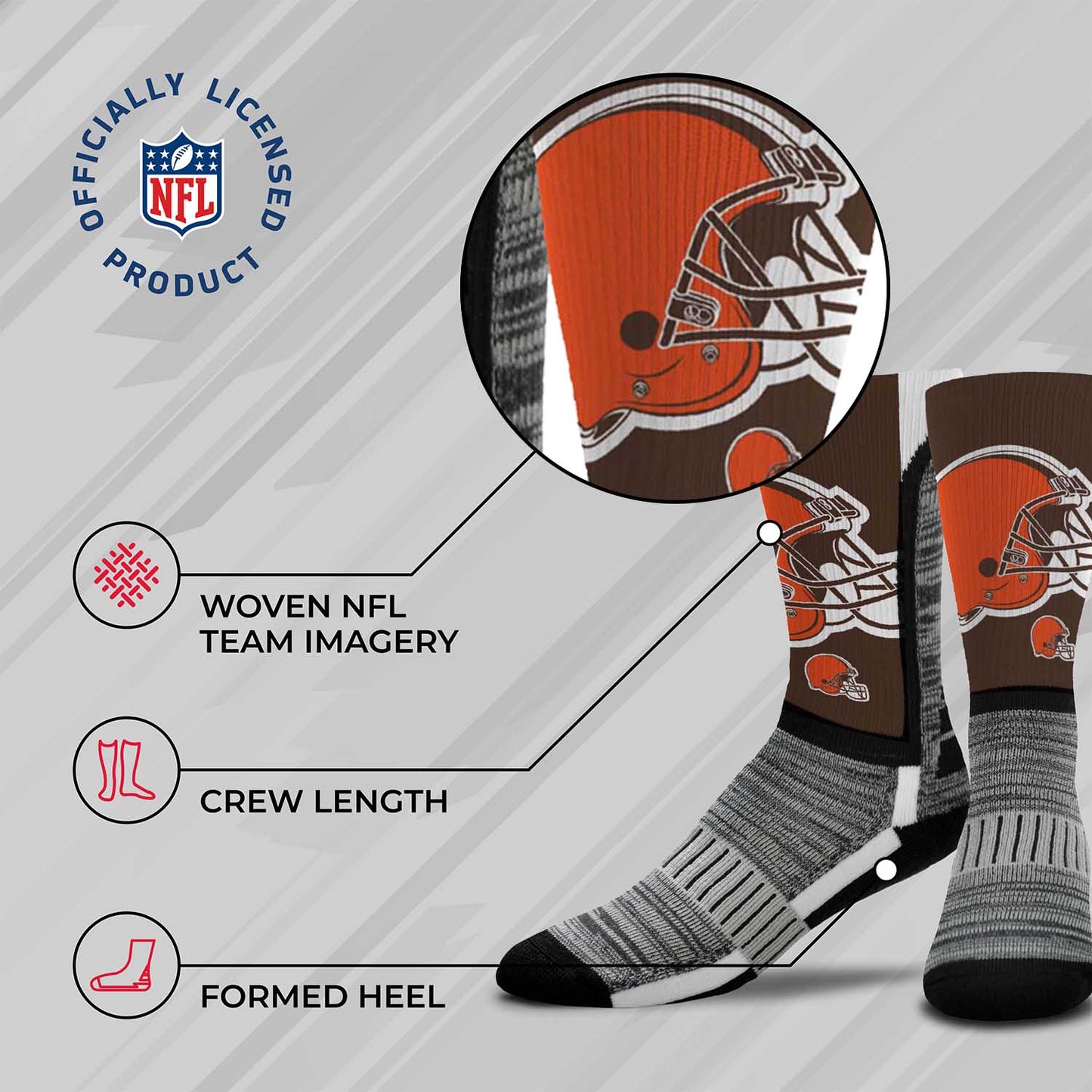 Cleveland Browns NFL Adult Curve Socks - Brown
