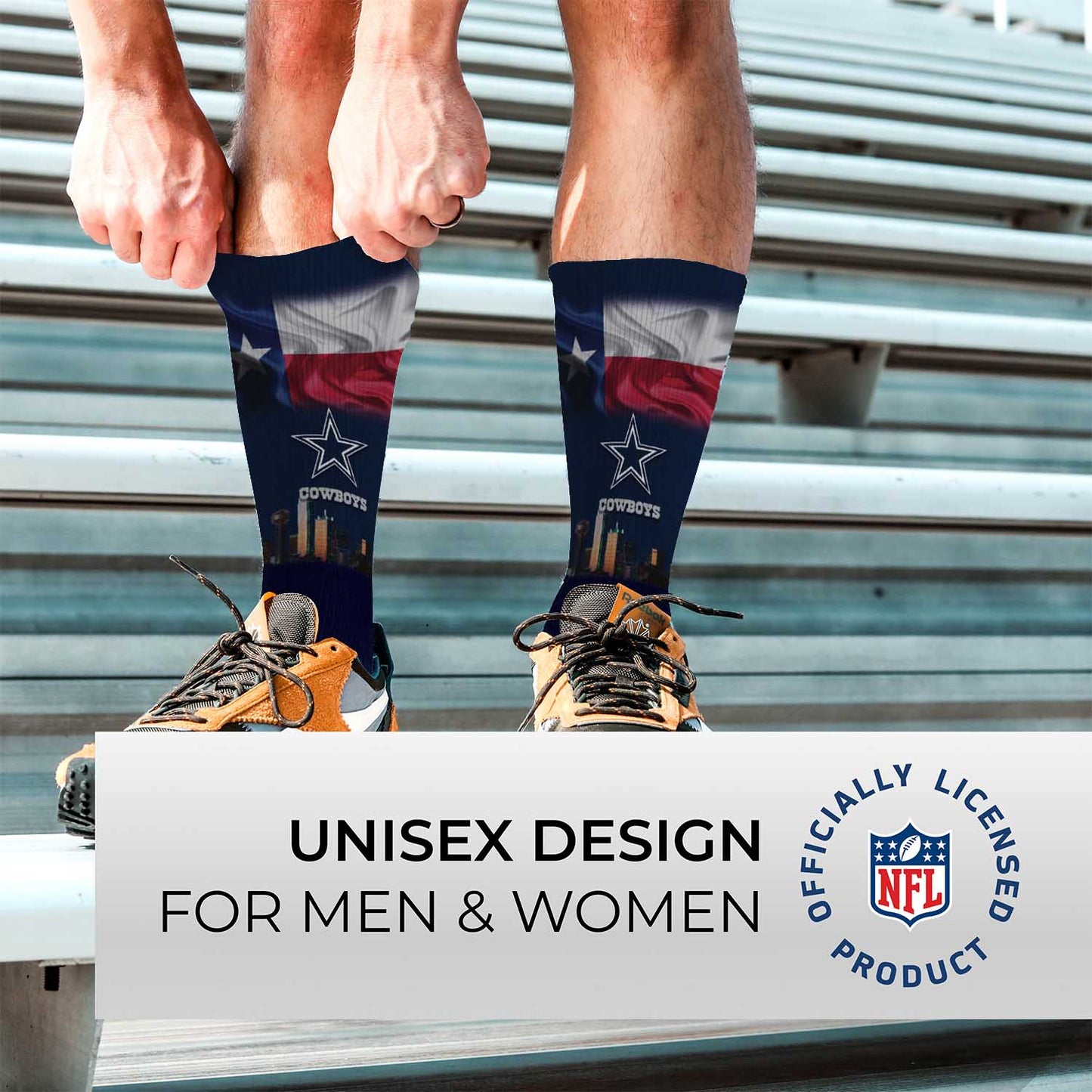 Dallas Cowboys NFL Adult Zoom Location Crew Socks - Navy