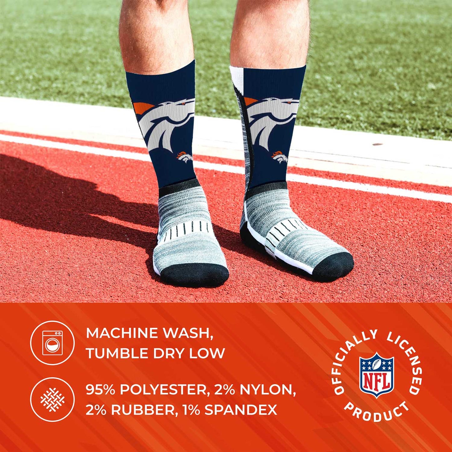 Denver Broncos NFL V Curve  Socks - Navy