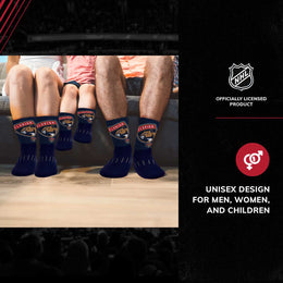 Florida Panthers Adult NHL Zoom Curve Team Crew Socks - Navy
