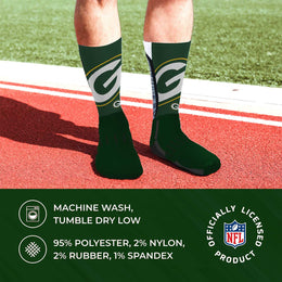 Green Bay Packers NFL Youth V Curve Socks - Team Color