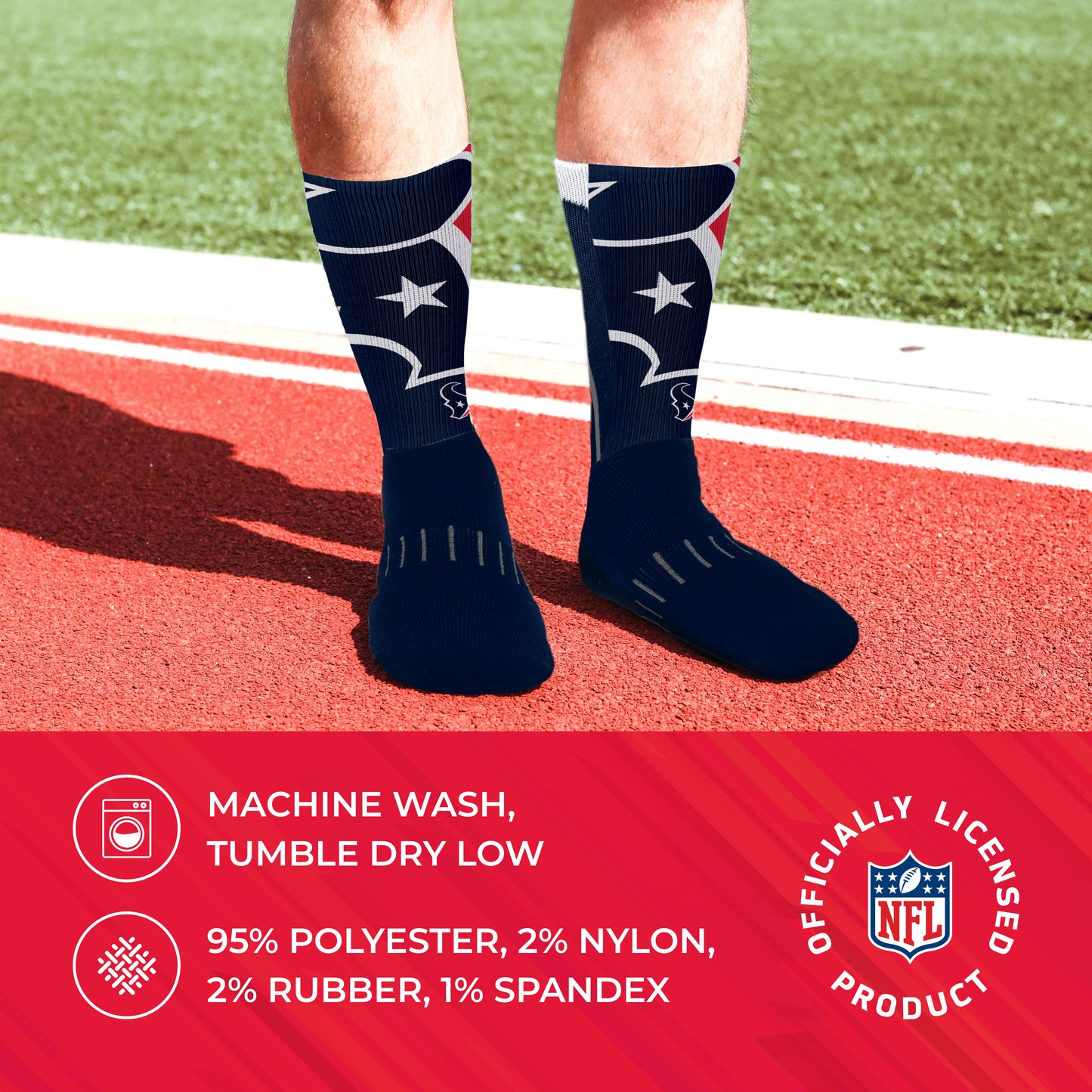 Houston Texans NFL Youth V Curve Socks - Team Color