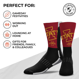 Iowa State Cyclones NCAA Adult State and University Crew Socks - Black