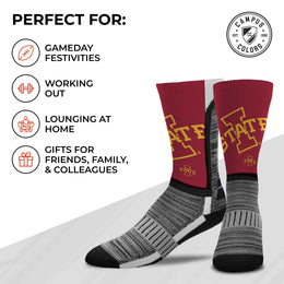 Iowa State Cyclones NCAA Adult State and University Crew Socks - Maroon