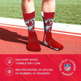 Kansas City Chiefs NFL Adult Curve Socks - Cardinal