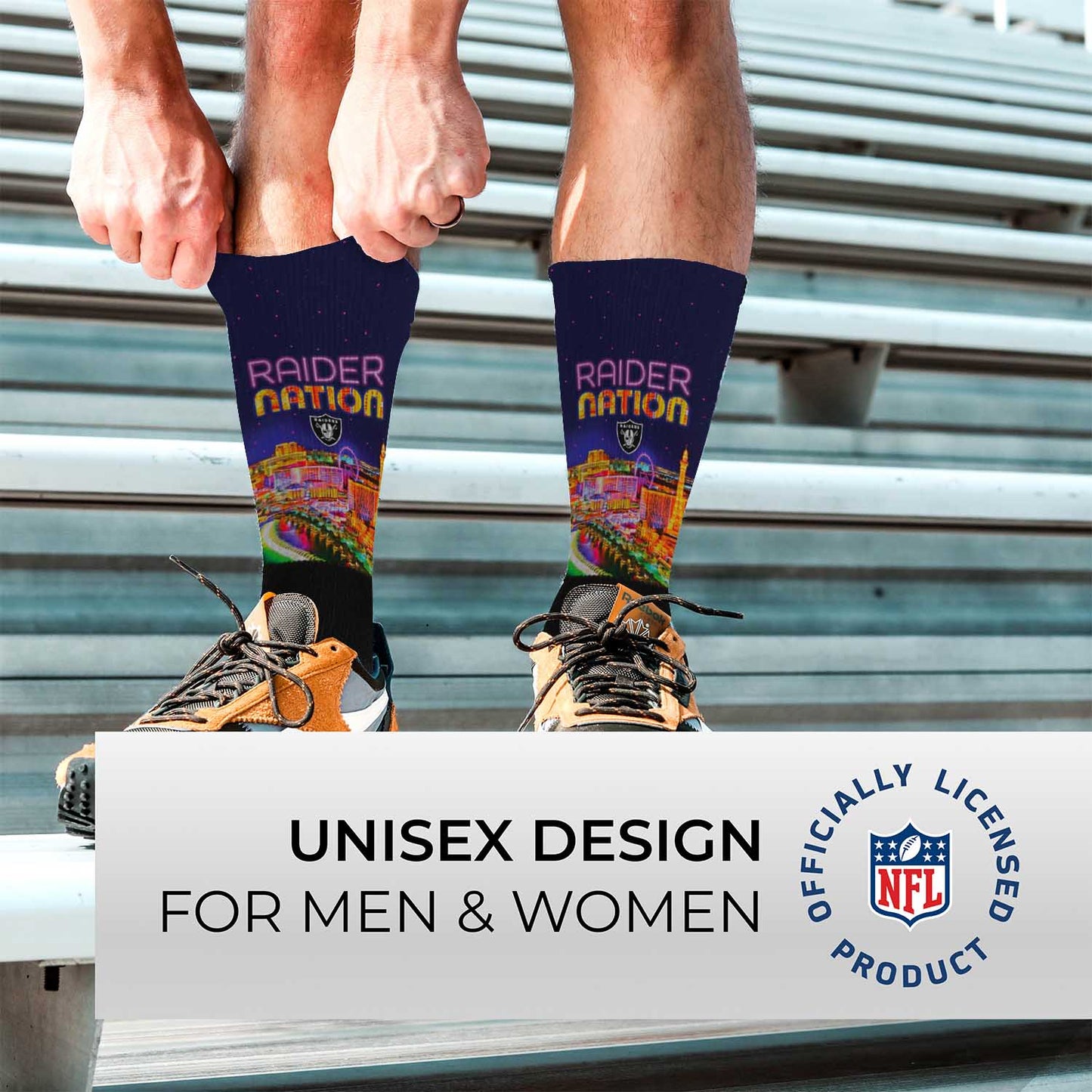 Las Vegas Raiders NFL Youth Zoom Location Crew Socks - Black