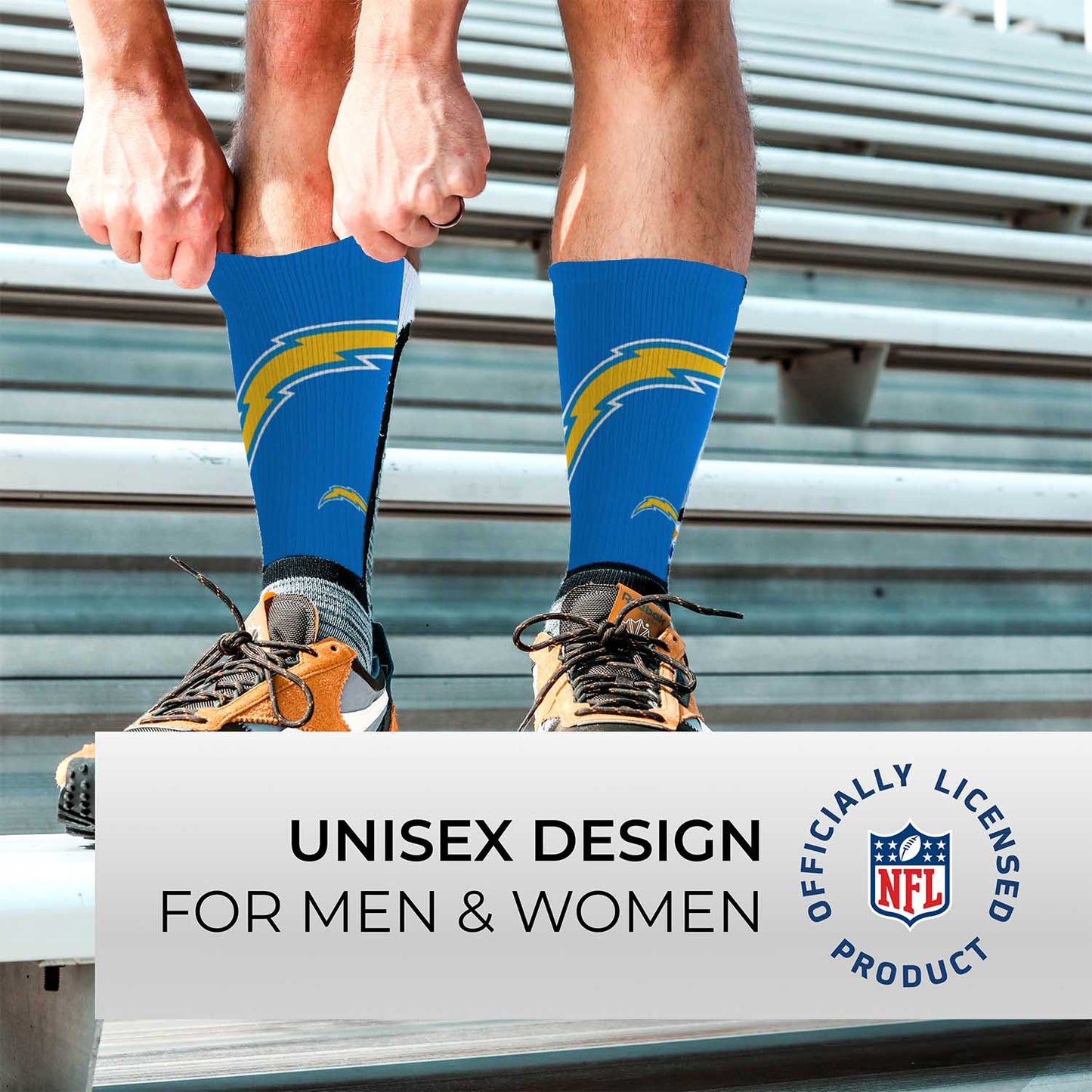Los Angeles Chargers NFL Youth V Curve Socks - Blue