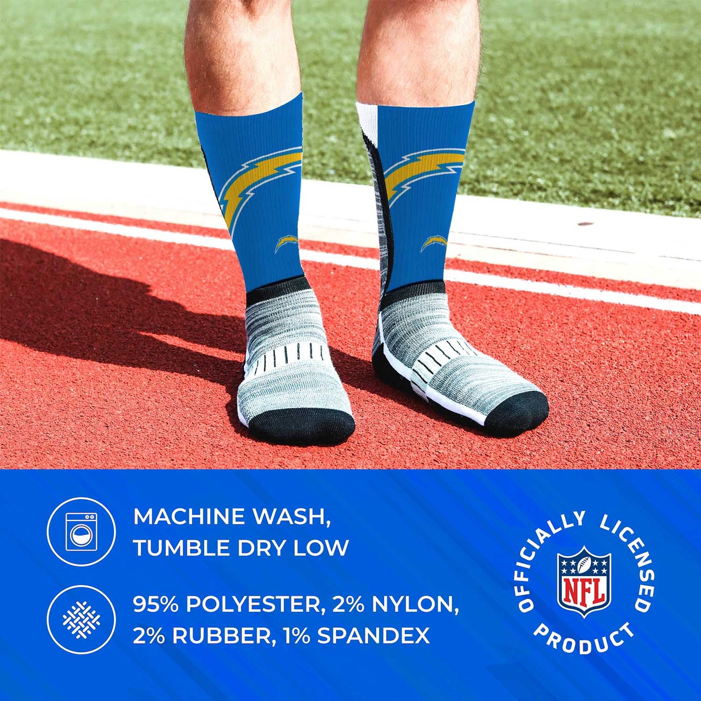 Los Angeles Chargers NFL Youth V Curve Socks - Blue