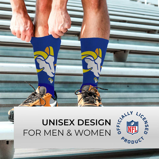 Los Angeles Rams NFL Adult Curve Socks - Royal