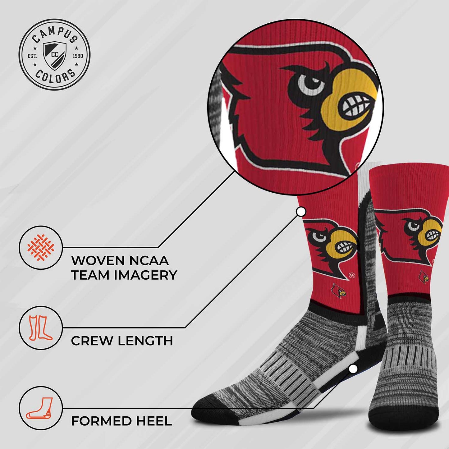 Louisville Cardinals NCAA Youth University Socks - Red