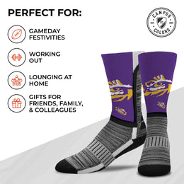 LSU Tigers NCAA Adult State and University Crew Socks - Purple